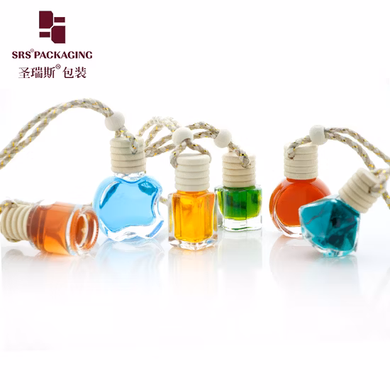 6 ミリリットル 8ML10 ミリリットル卸売ラウンド正方形化粧品包装木製プラスチック蓋スポイト車の香水フレグランスエッセンシャルオイルディフューザーぶら下げ空のガラスミニボトル