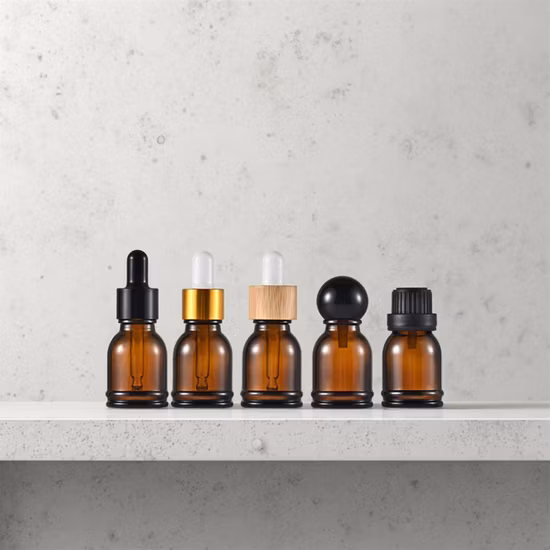 カスタムのロゴの化粧品包装15ml琥珀色ガラス エッセンス血清オイル ドロッパー ボトル
